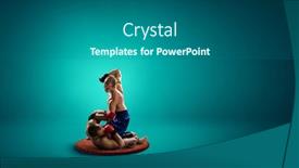  Presentation with boxer - Slide deck featuring boxer-won-first-place-mixed background and a ocean colored foreground