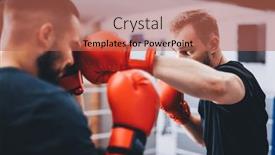  Presentation with boxing - Slides enhanced with boxers-do-boxing-training background and a coral colored foreground