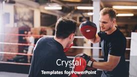  Presentation with boxing - Presentation theme with boxers-do-boxing-training background and a wine colored foreground