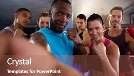  Presentation with boxers - Cool new presentation theme with boxers standing in fighting stance backdrop and a  colored foreground