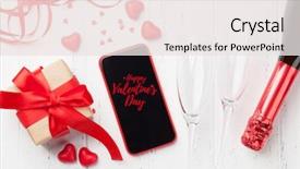  Presentation with greeting card - Beautiful PPT theme featuring display boxes - valentine's day greeting card backdrop and a sky blue colored foreground