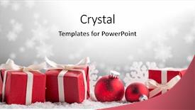  Presentation with christmas balls disco ball - PPT theme consisting of boxes and balls on snow background and a  colored foreground