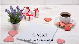  Presentation with heart book - Amazing theme having boxes and cookies in heart backdrop and a sky blue colored foreground