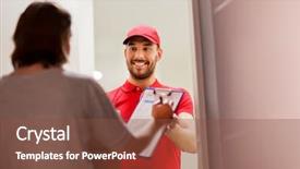  Presentation with shipping - Colorful presentation theme enhanced with boxes and customer signing form backdrop and a tawny brown colored foreground