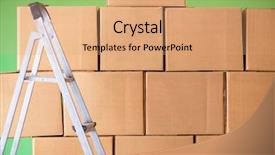  Presentation with boxes - Cool new theme with boxes and ladder in depot backdrop and a coral colored foreground