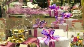  Presentation with gift - Presentation theme enhanced with boxes and sweets in shop background and a coral colored foreground