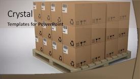  Presentation with pallet - Audience pleasing PPT theme consisting of boxes arranged on wooden pallet backdrop and a coral colored foreground