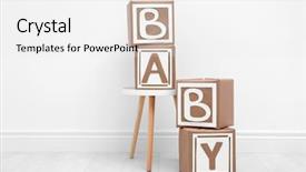  Presentation with baby shower - Cool new PPT theme with boxes for baby shower party backdrop and a white colored foreground