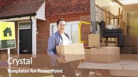  Presentation with truck - Colorful slides enhanced with boxes from removal truck backdrop and a coral colored foreground