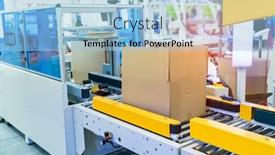  Presentation with cells - Cool new theme with boxes in the cells of the automated warehouse metal construction warehouse shelving backdrop and a light blue colored foreground