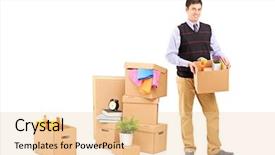  Presentation with lens flare on white - Beautiful presentation theme featuring boxes isolated on white background backdrop and a  colored foreground