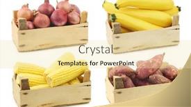  Presentation with cooking - Slide deck with boxes-of-cooking-vegetables background and a blonde colored foreground