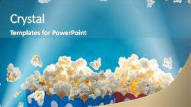  Presentation with popcorn - Cool new theme with boxes of popcorn on blue backdrop and a  colored foreground