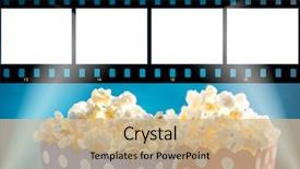  Presentation with blue eyes technology close up - Beautiful PPT layouts featuring boxes of popcorn on blue backdrop and a  colored foreground