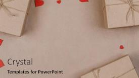  Presentation with valentines day - Slide deck with boxes-with-gifts-wrapped background and a coral colored foreground