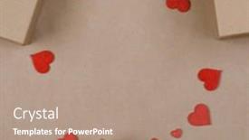  Presentation with craft - PPT theme having boxes-with-gifts-wrapped background and a coral colored foreground