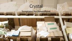  Presentation with wholesale - Presentation design consisting of boxes with goods in wholesale background and a coral colored foreground