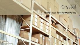  Presentation with wholesale - Presentation theme featuring boxes with goods in wholesale background and a soft green colored foreground