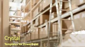  Presentation with wholesale - Cool new slide deck with boxes with goods in wholesale backdrop and a coral colored foreground