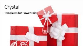  Presentation with boxes - Slide deck with boxes with xmas presents wrapped background and a white colored foreground