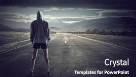  Presentation with boxing - Slides consisting of boxing champion - young boxer woman outdoor mixed background and a tawny brown colored foreground