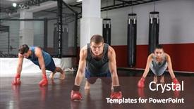  Presentation with boxers - Cool new slide deck with boxing champion - young boxers warming up backdrop and a tawny brown colored foreground