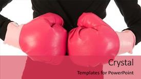  Presentation with boxing fight - Beautiful slide deck featuring boxing fight in business backdrop and a red colored foreground