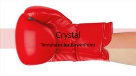  Presentation with boxing - PPT layouts with boxing glove isolated on white background and a crimson colored foreground