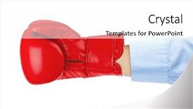  Presentation with waiter hand in white glove - Beautiful PPT layouts featuring boxing glove isolated on white backdrop and a white colored foreground