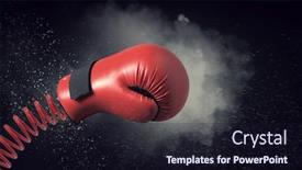  Presentation with boxing - Colorful slide set enhanced with boxing glove surprise mixed media backdrop and a wine colored foreground