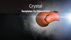  Presentation with boxing - PPT theme having boxing glove surprise mixed media background and a dark gray colored foreground