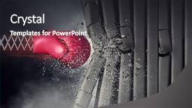  Presentation with boxing - Presentation theme enhanced with boxing glove surprise mixed media background and a dark gray colored foreground