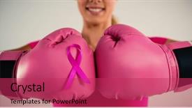  Presentation with pink boxing gloves - Cool new presentation with boxing gloves and pink ribbon backdrop and a  colored foreground