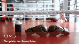  Presentation with boxing ring - Presentation having boxing-gloves-and-water-bottle background and a tawny brown colored foreground