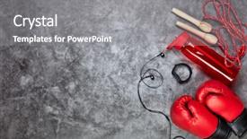  Presentation with water life - Theme featuring boxing gloves bottle for water background and a gray colored foreground