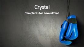  Presentation with nail - Cool new presentation with boxing gloves hanging on nail on wall backdrop and a dark gray colored foreground