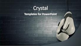  Presentation with boxing - Colorful presentation enhanced with boxing gloves hanging on nail backdrop and a dark gray colored foreground