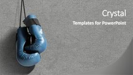  Presentation with nail - Slide deck featuring boxing gloves hanging on nail on wall background and a gray colored foreground