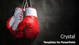 Presentation with boxing - Theme consisting of boxing-gloves-hanging-on-wall background and a black colored foreground