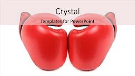  Presentation with pink boxing gloves - Amazing PPT layouts having boxing gloves isolated on white backdrop and a lemonade colored foreground