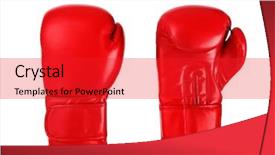  Presentation with boxing - Beautiful slide deck featuring boxing gloves isolated on white backdrop and a red colored foreground
