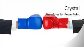  Presentation with boxing - Audience pleasing PPT layouts consisting of boxing gloves isolated on white backdrop and a white colored foreground