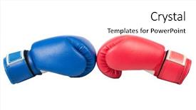  Presentation with boxing ring - Slide deck featuring boxing gloves on a white background and a white colored foreground