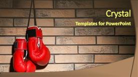  Presentation with vintage interior brick wall - Audience pleasing presentation consisting of boxing gloves on brick wall backdrop and a  colored foreground