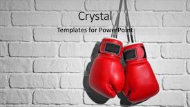  Presentation with brick wall - Slide deck having boxing gloves on brick wall background and a  colored foreground