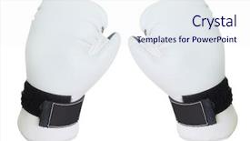  Presentation with pink boxing gloves - Cool new presentation design with boxing gloves under the white backdrop and a  colored foreground