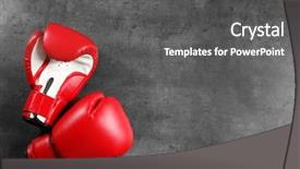  Presentation with boxing - Cool new presentation theme with boxing gloves with blank space backdrop and a dark gray colored foreground