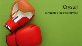  Presentation with boxing - Cool new presentation theme with boxing gloves with blank space backdrop and a seafoam green colored foreground