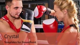  Presentation with spring training - Amazing presentation theme having boxing in ring ideal commonwealth backdrop and a red colored foreground