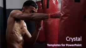  Presentation with martial arts - Theme with boxing martial arts fighter training background and a wine colored foreground